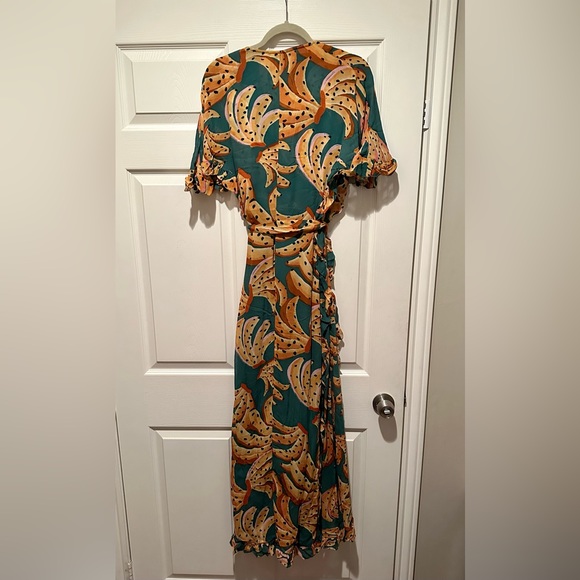 Farm Rio Raining Bananas Maxi Wrap Dress - Picture 5 of 5